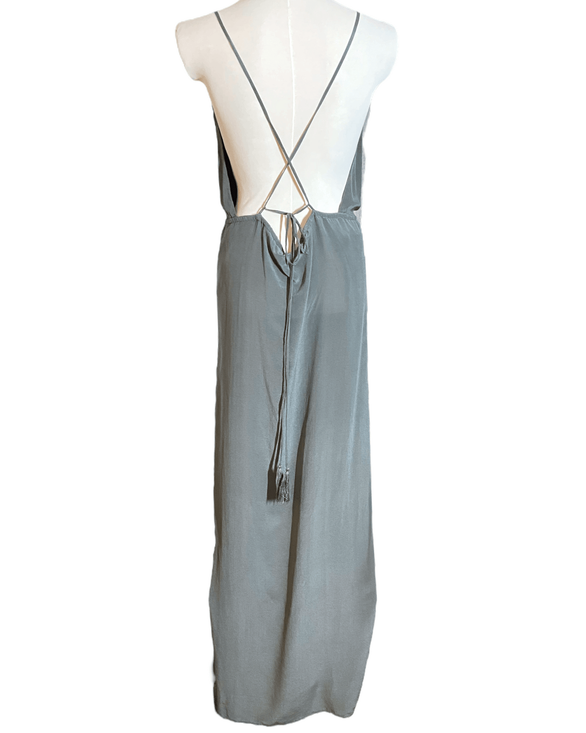 Soft Summer INDAH river gray wrap maxi dress silk 