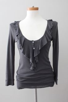 Soft Summer J.CREW slate ruffle top