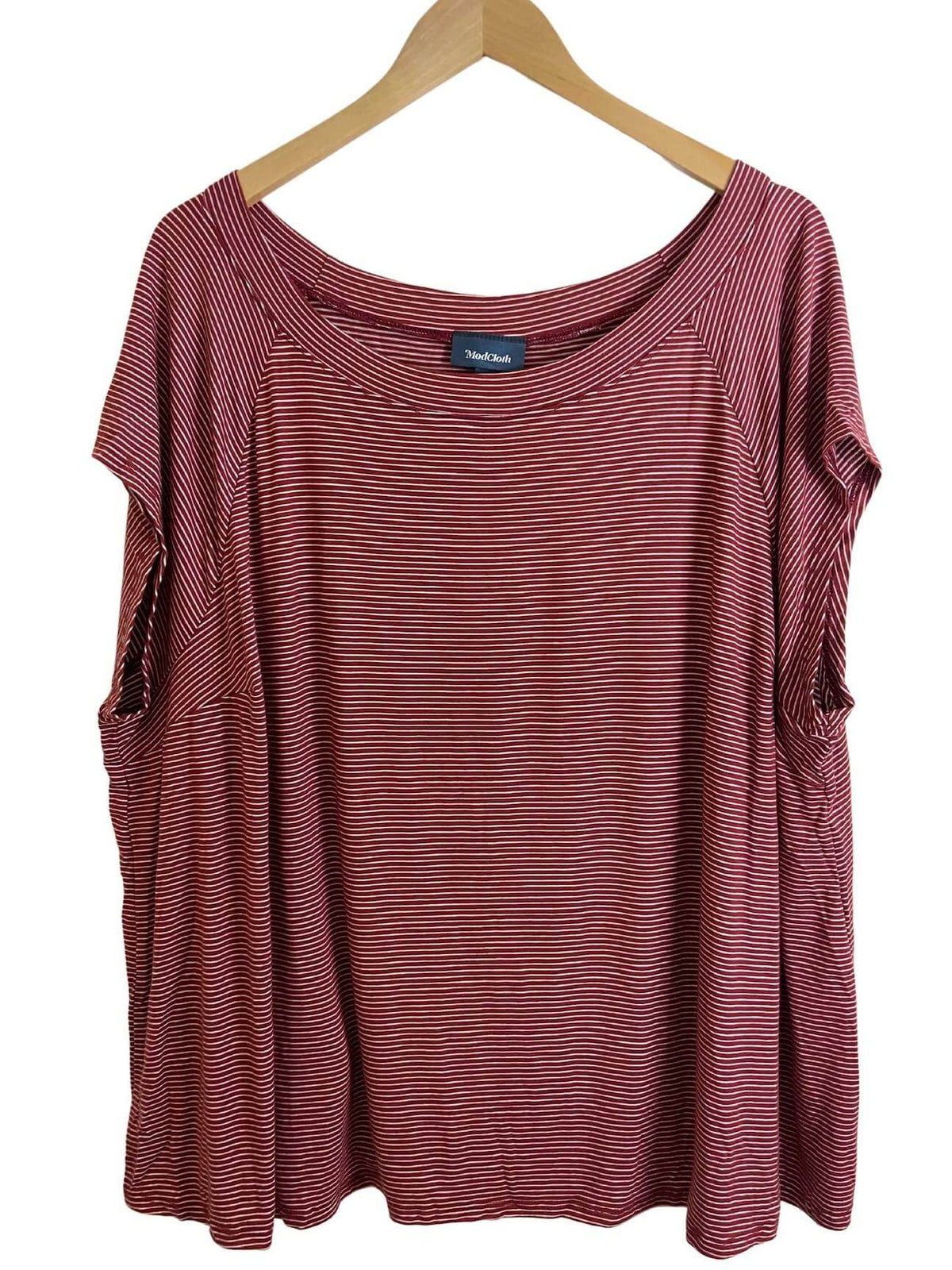 Soft Summer MODCLOTH berry stripe t-shirt