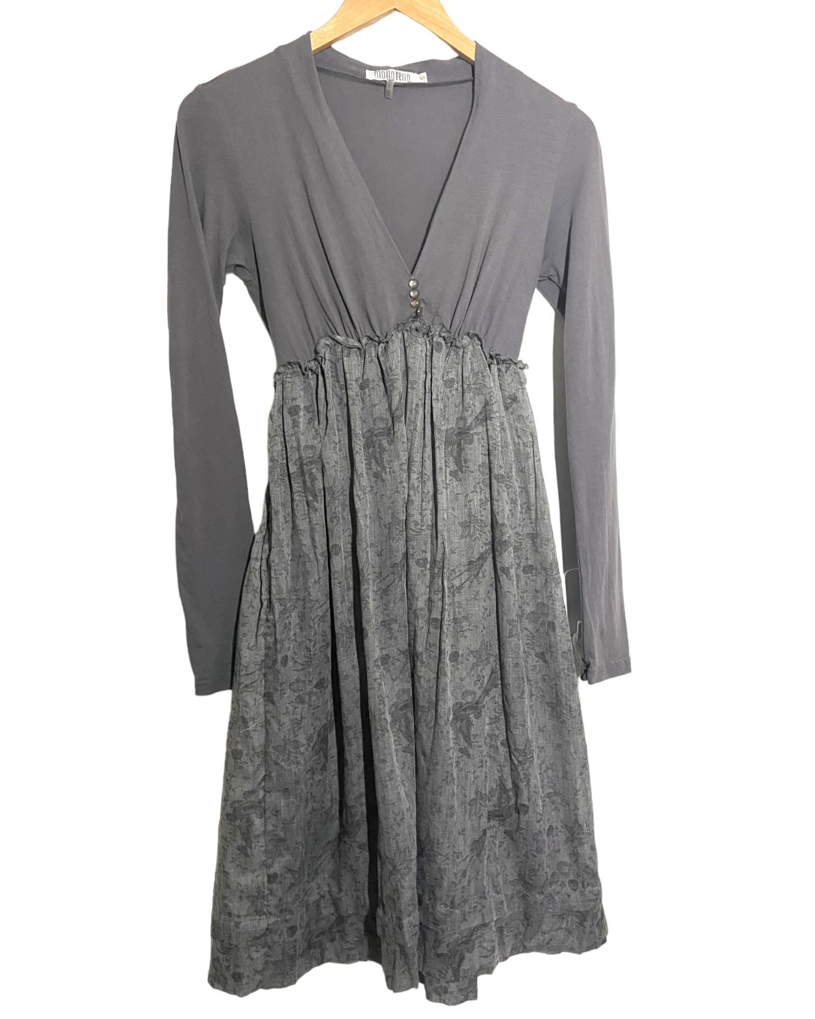 Soft Summer MONORENO gray boho ruffle dress