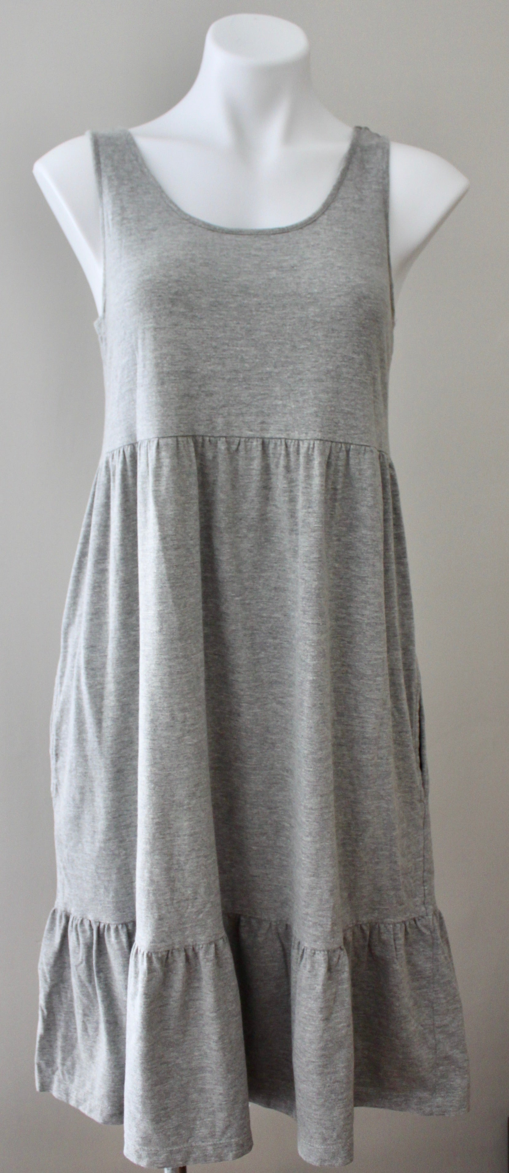 Soft Summer WHITEWASH gray ruffle tank dress