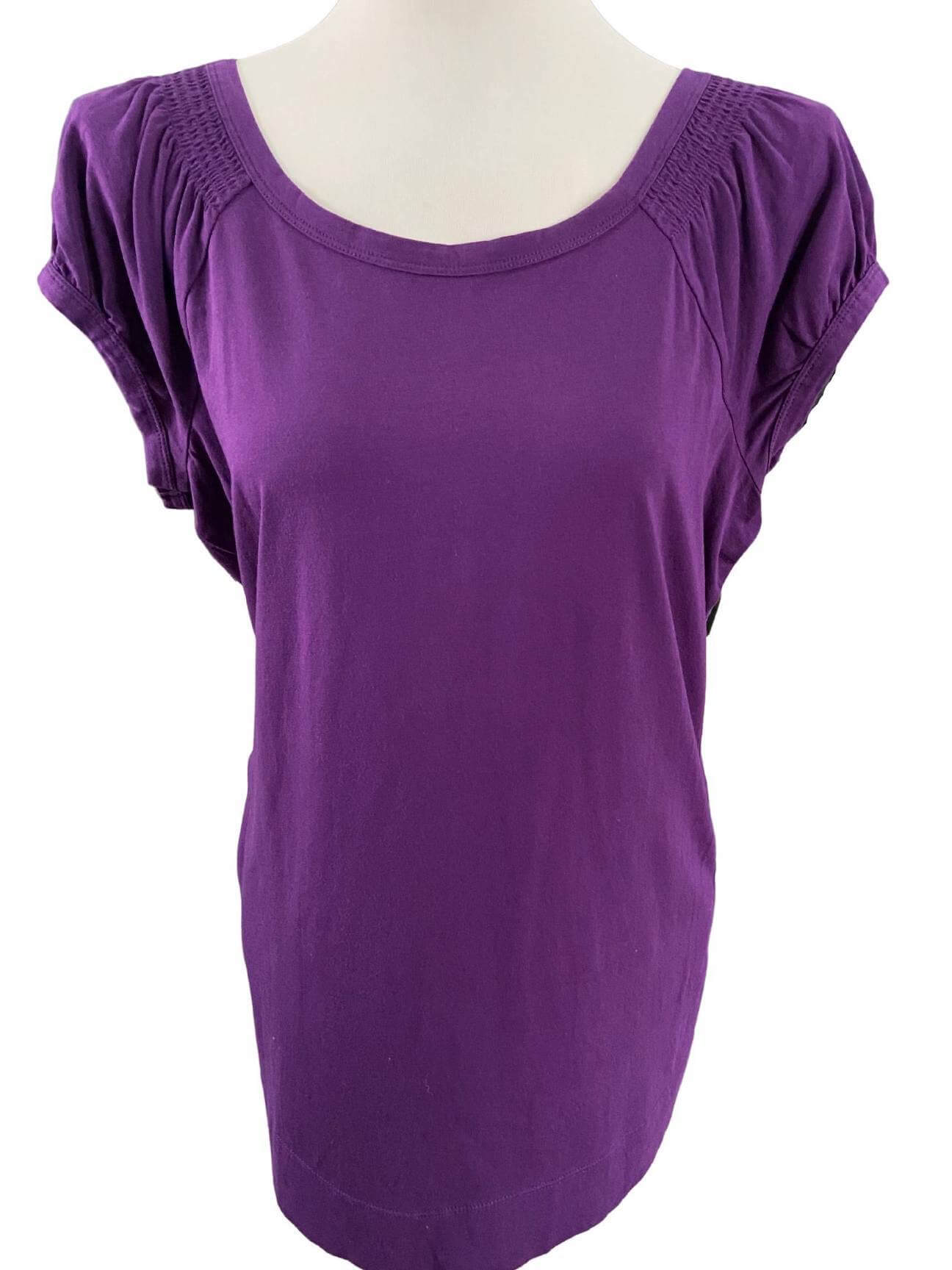 Warm Autumn ANN TAYLOR plum cap sleeve t-shirt