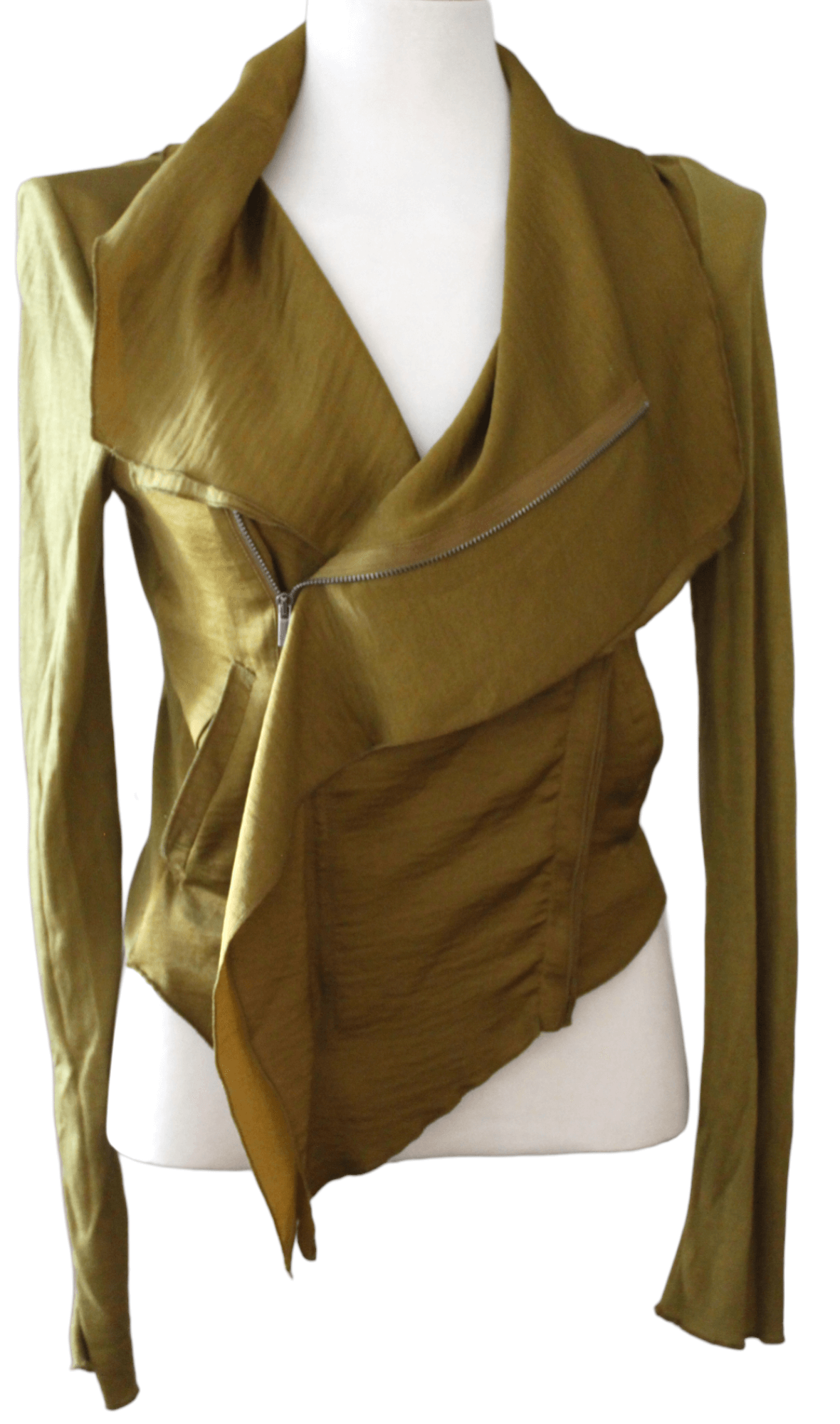 Warm Autumn BCBG olive green moto jacket