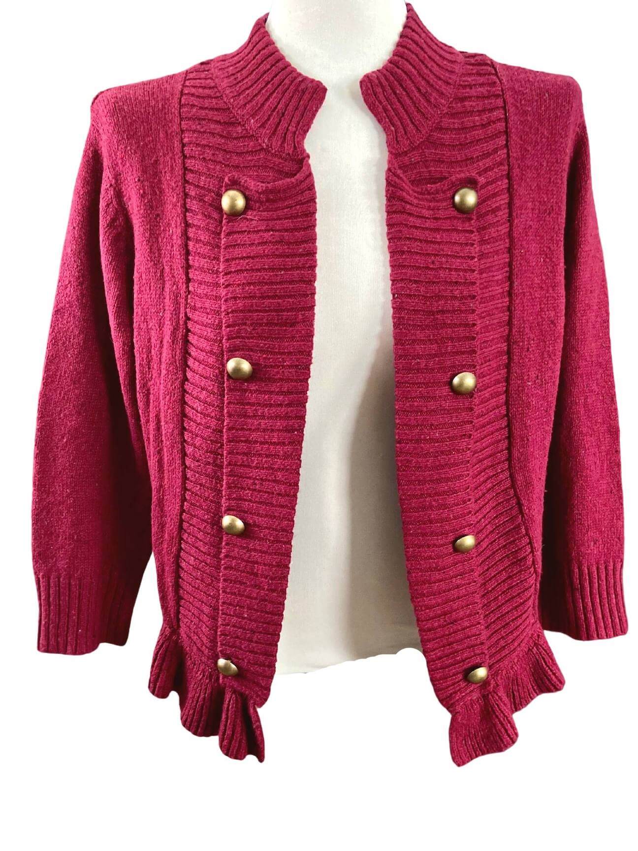 Warm Autumn DECREE cinnamon brass button cardigan 