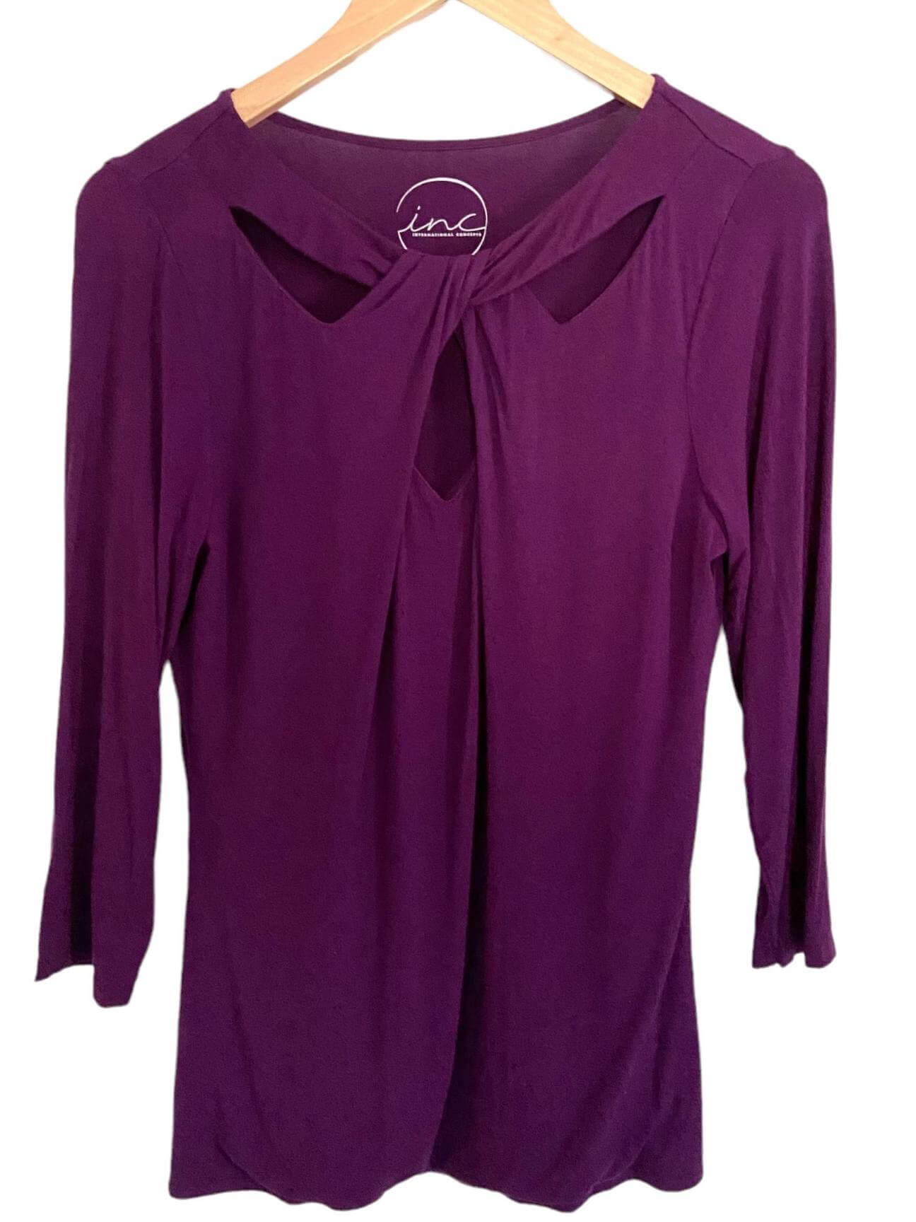 Warm Autumn INTERNATIONAL CONCEPTS INC purple cutout top