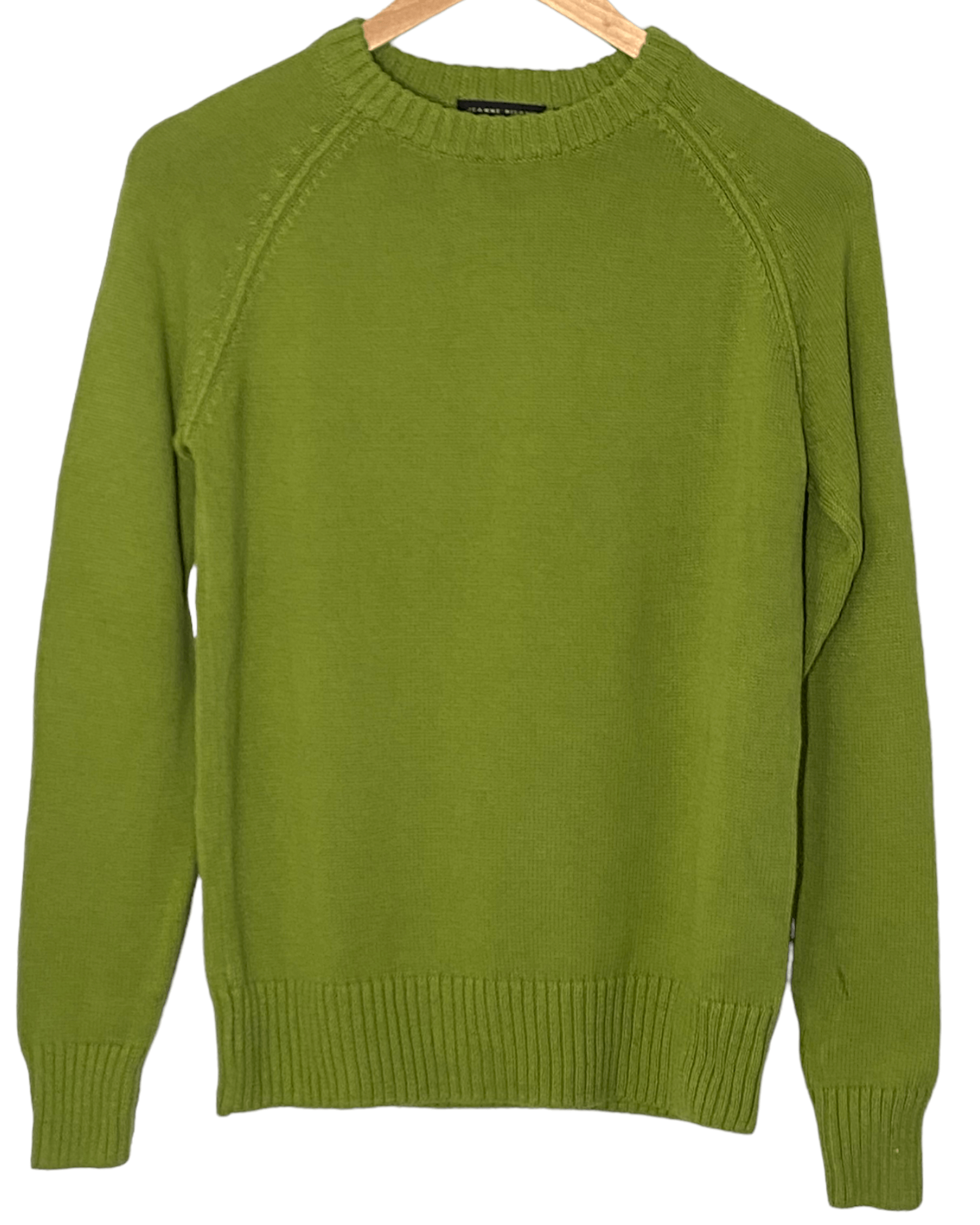 Warm Autumn JEANNE PIERRE fiddlehead green crewneck sweater
