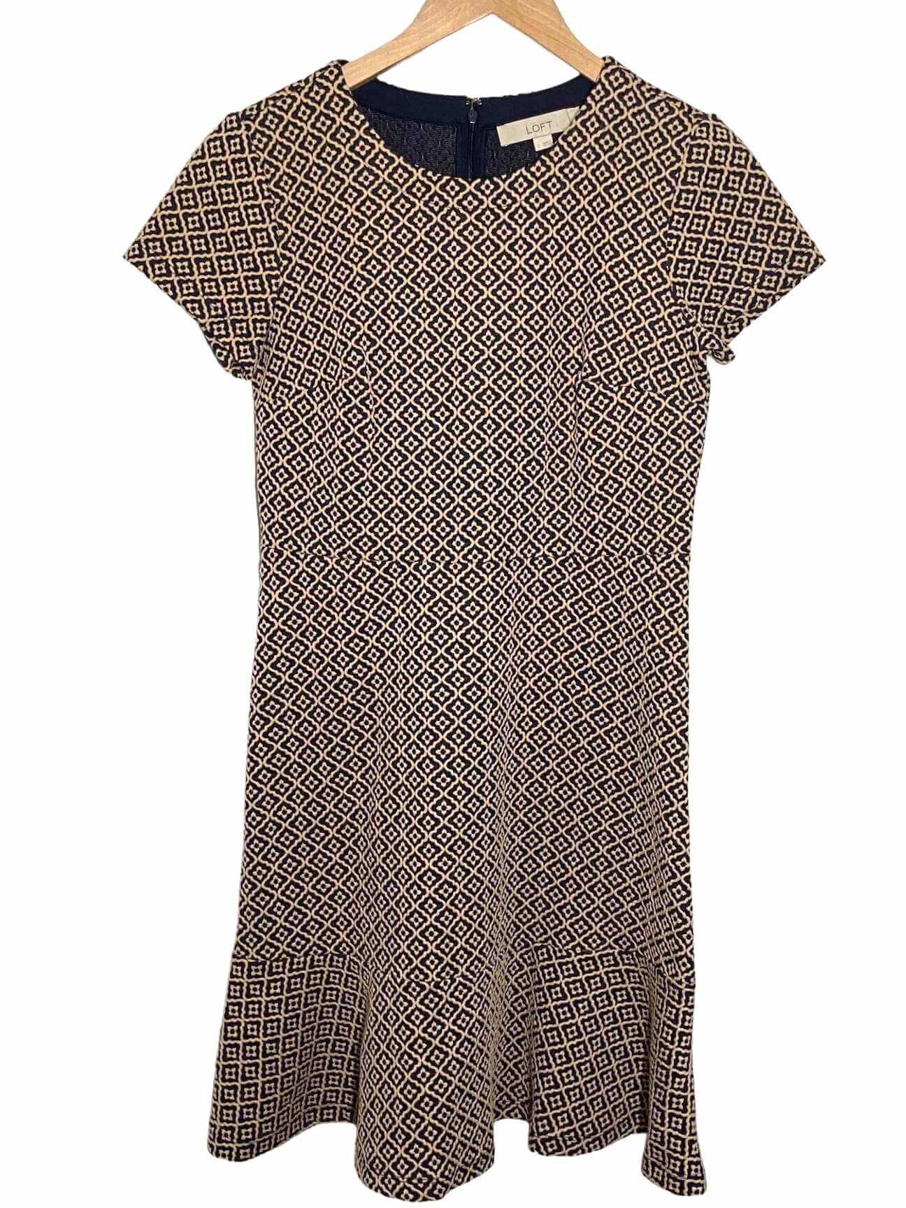 Warm Autumn ANN TAYLOR LOFT damask print peplum dress