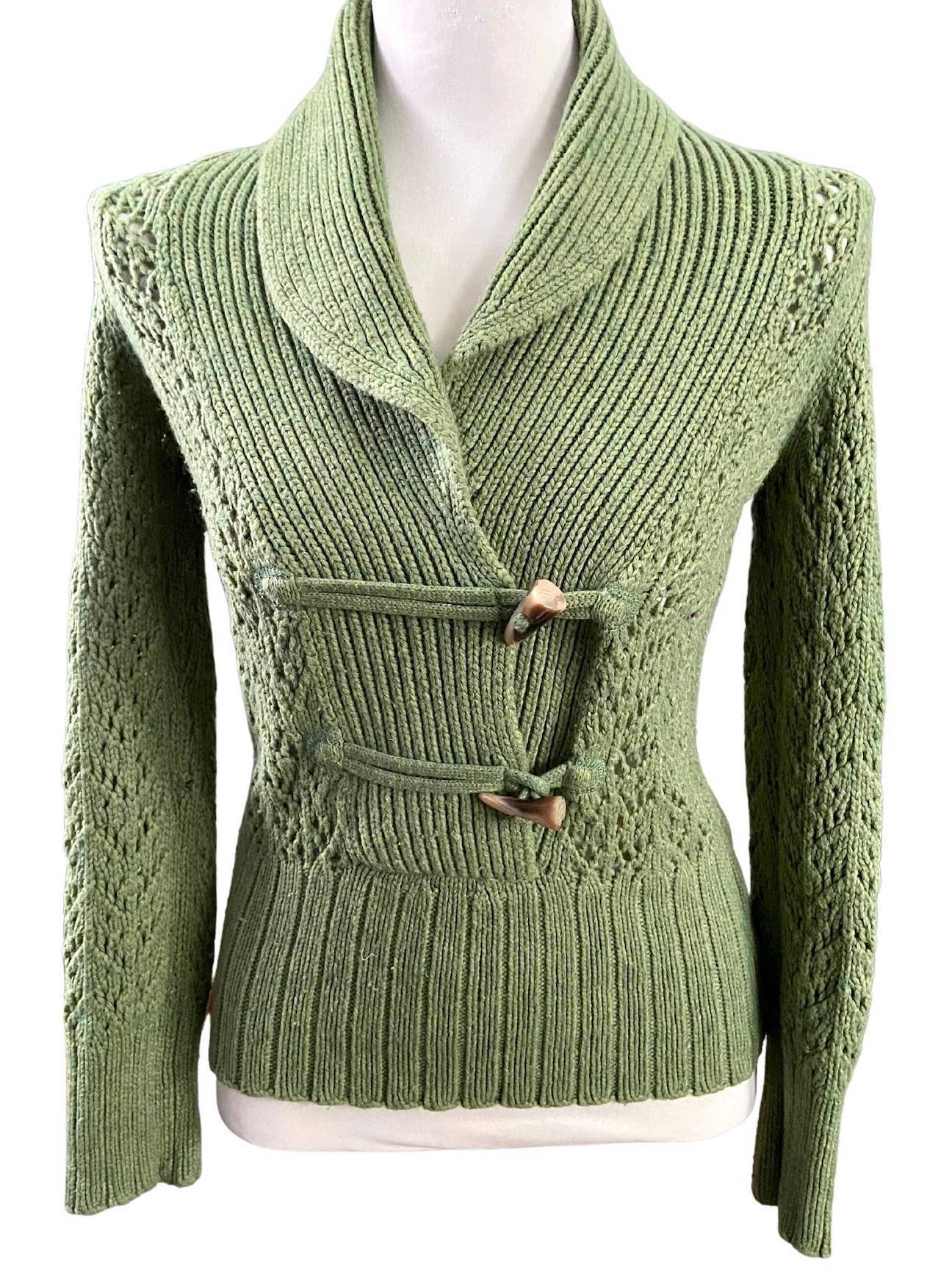 Dark Autumn OLD NAVY sage green toggle sweater