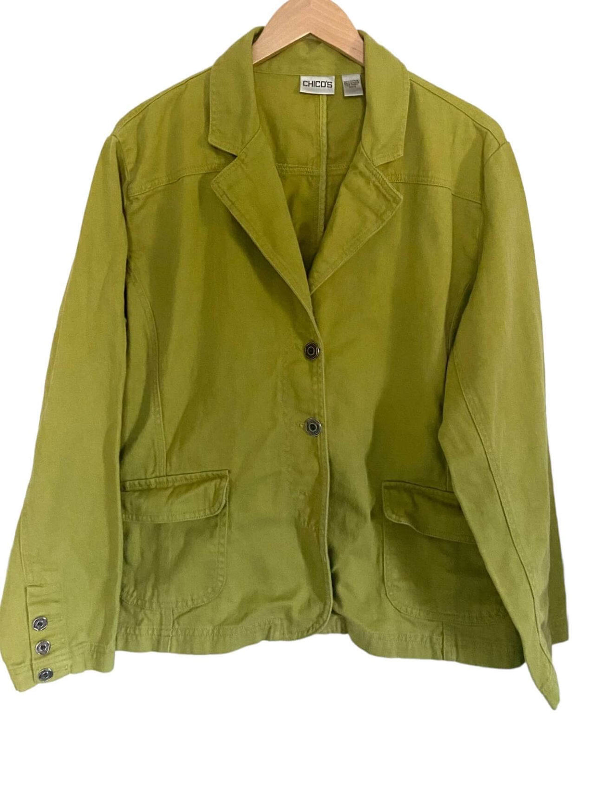 Warm Autumn CHICO'S green denim blazer