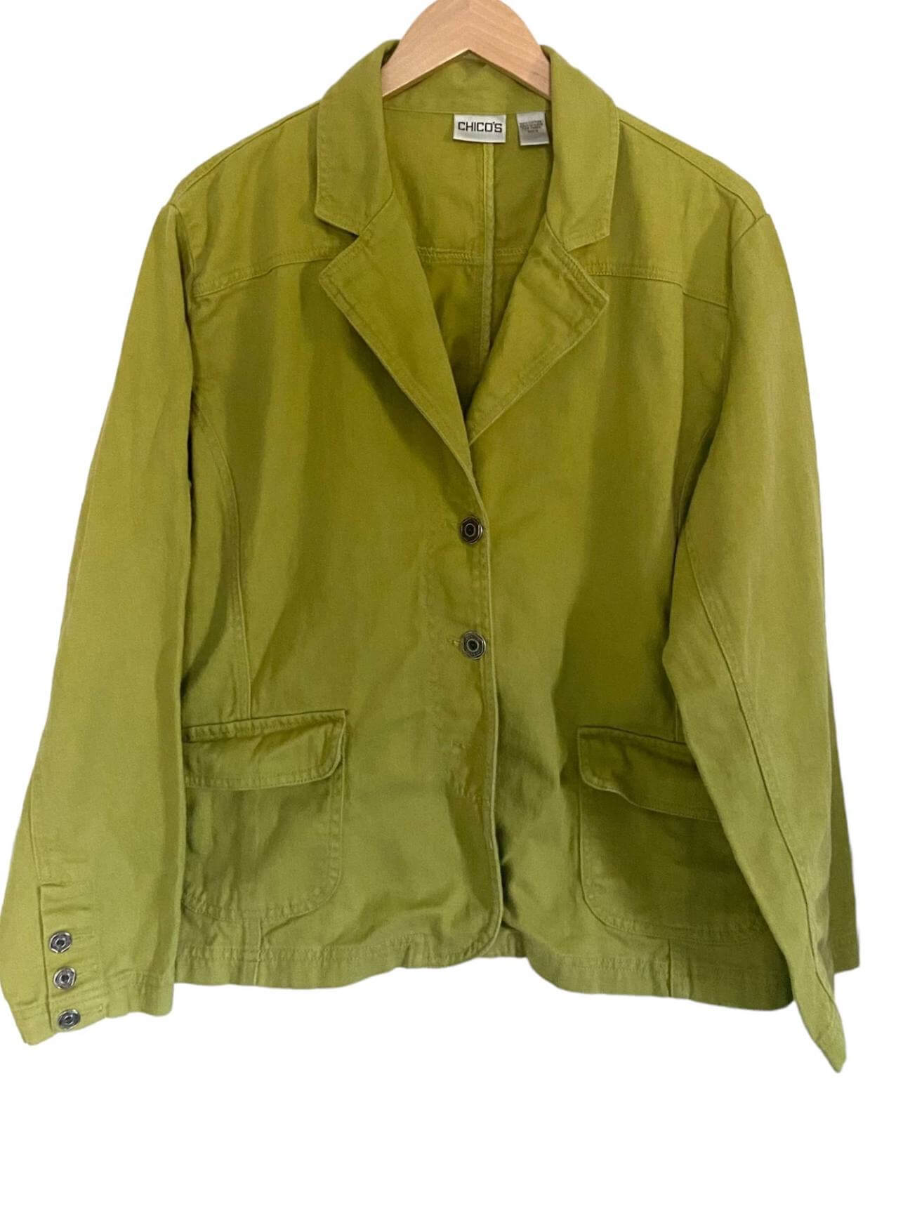 Warm Autumn CHICO'S green denim blazer