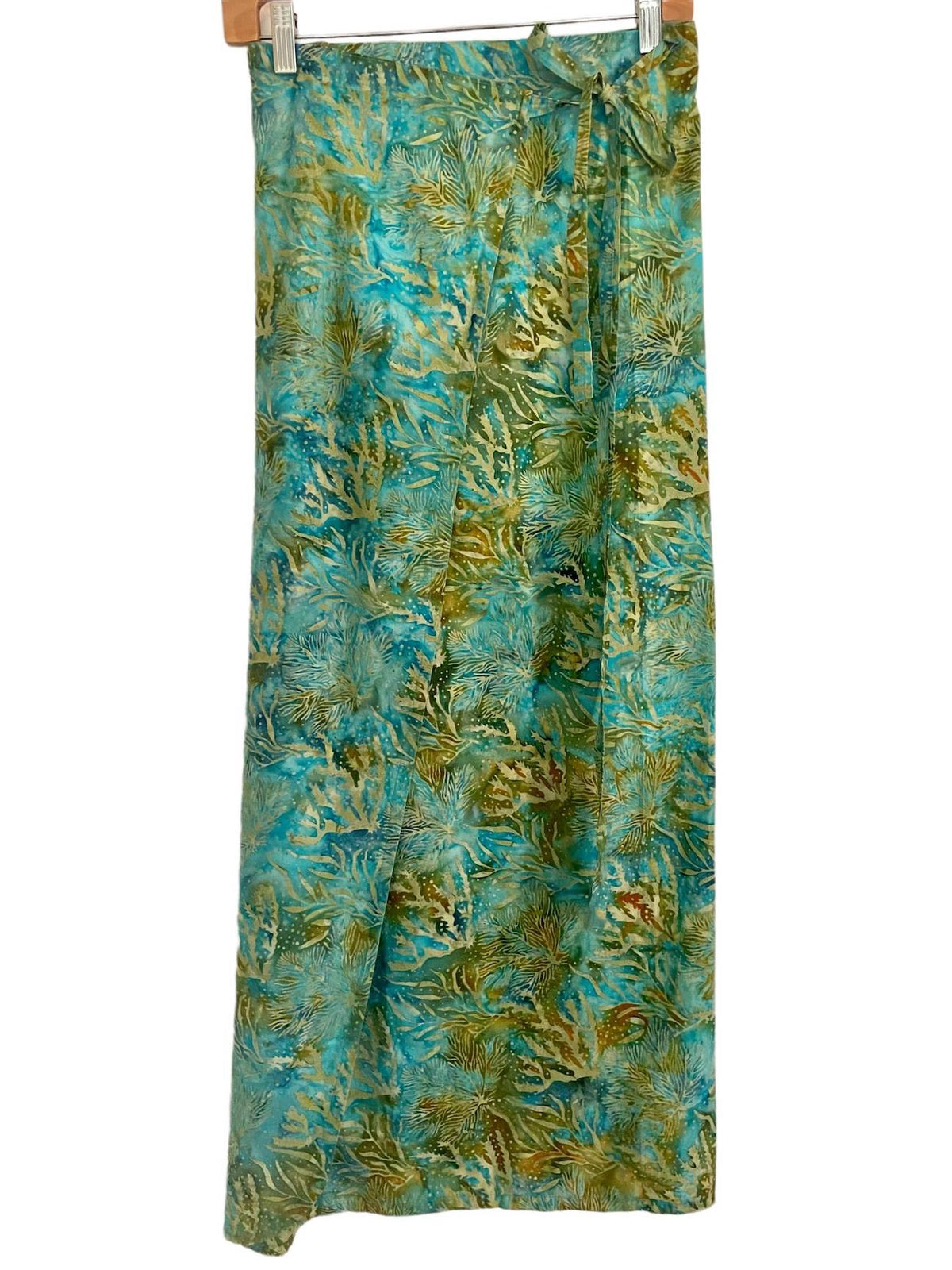 Warm Autumn Seaside Print Wrap Skirt