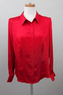 Warm Autumn TALBOTS cranberry button-down shirt