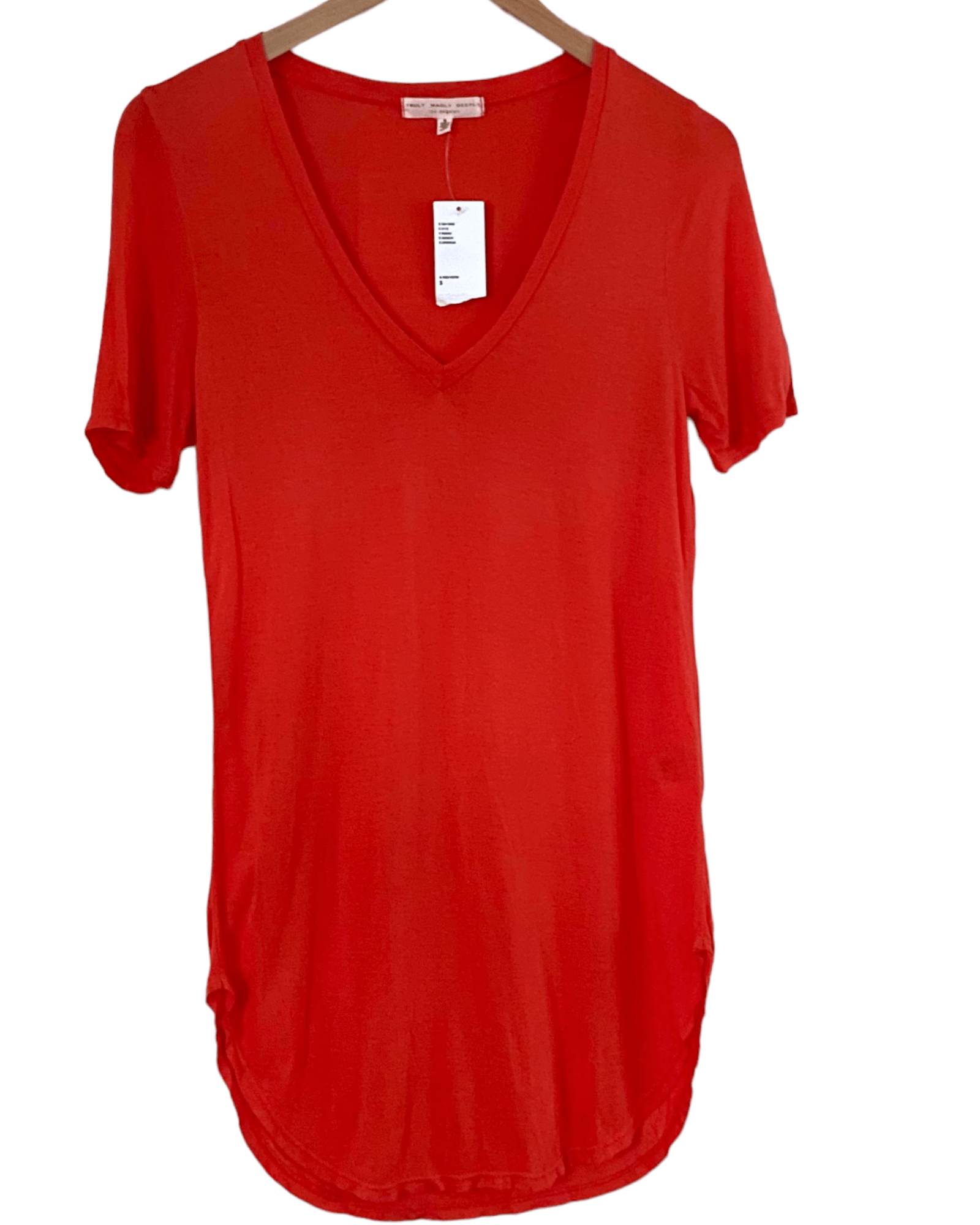 Warm Autumn TRULY MADLY DEEPLY for URBAN OUTFITTERS orange deep-v modal tee