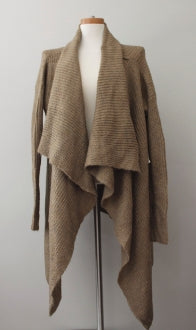 Warm Autumn WILLOW & CLAY taupe waterfall cardigan