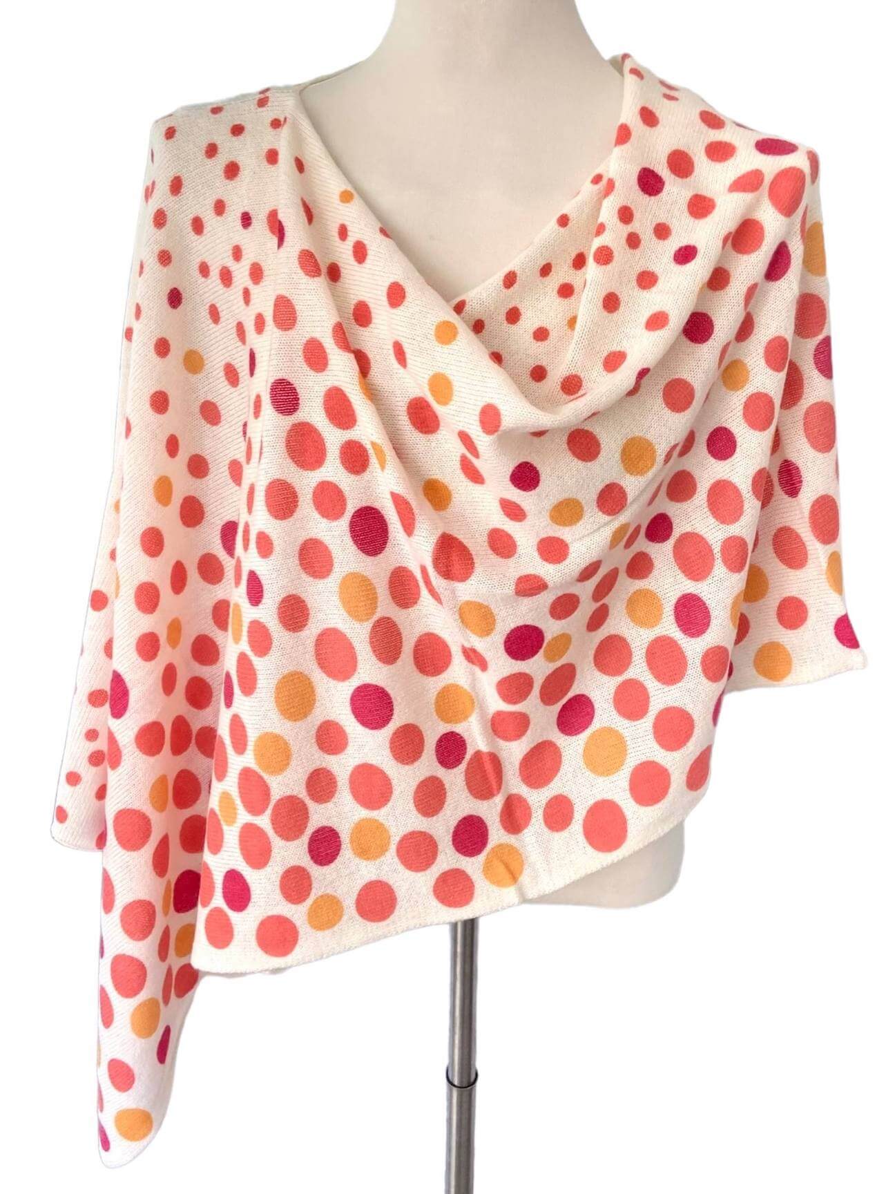 Warm Spring ALASHAN cashmere polka dot poncho