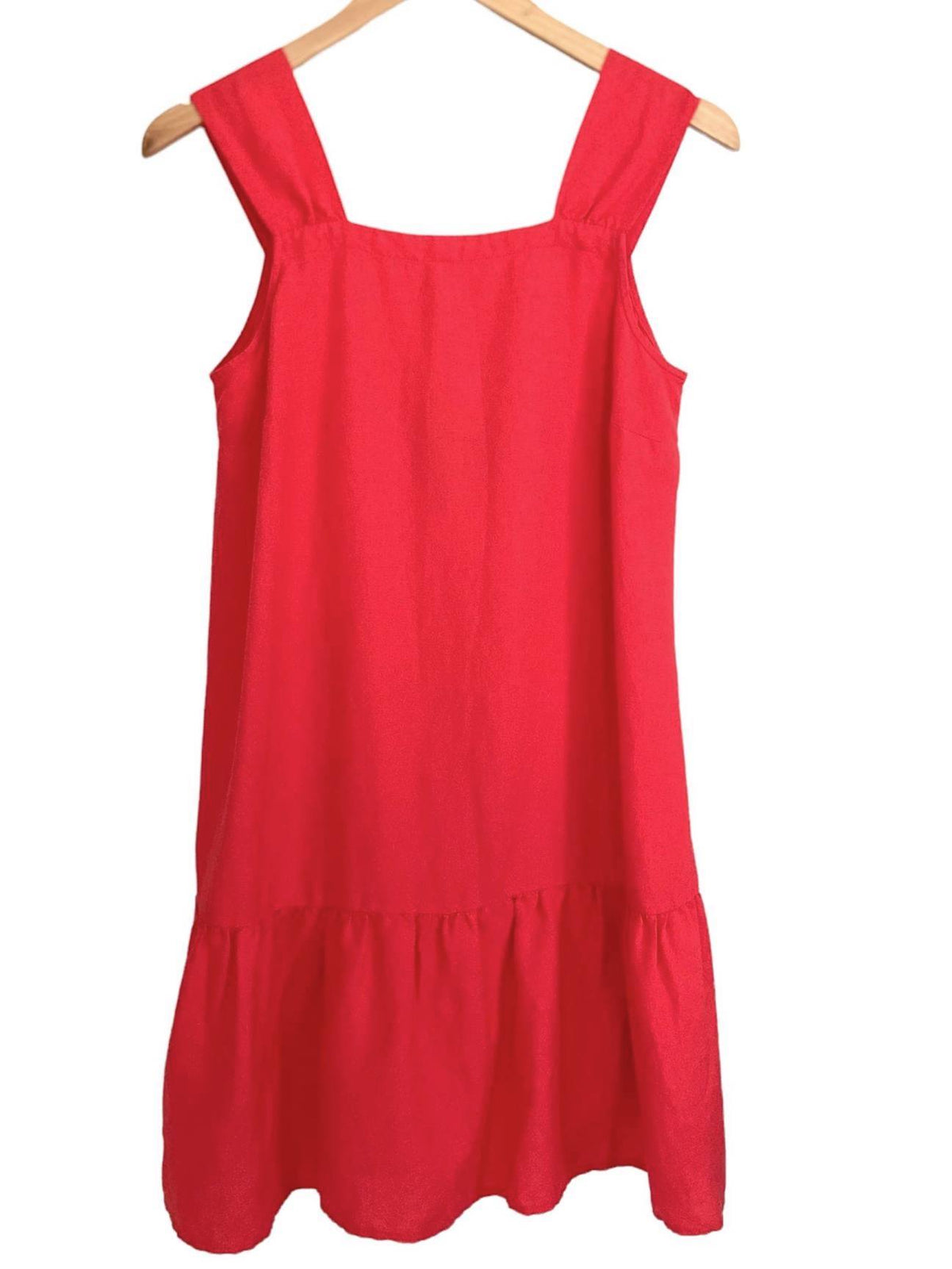 Warm Spring ANN TAYLOR LOFT geranium red linen sundress