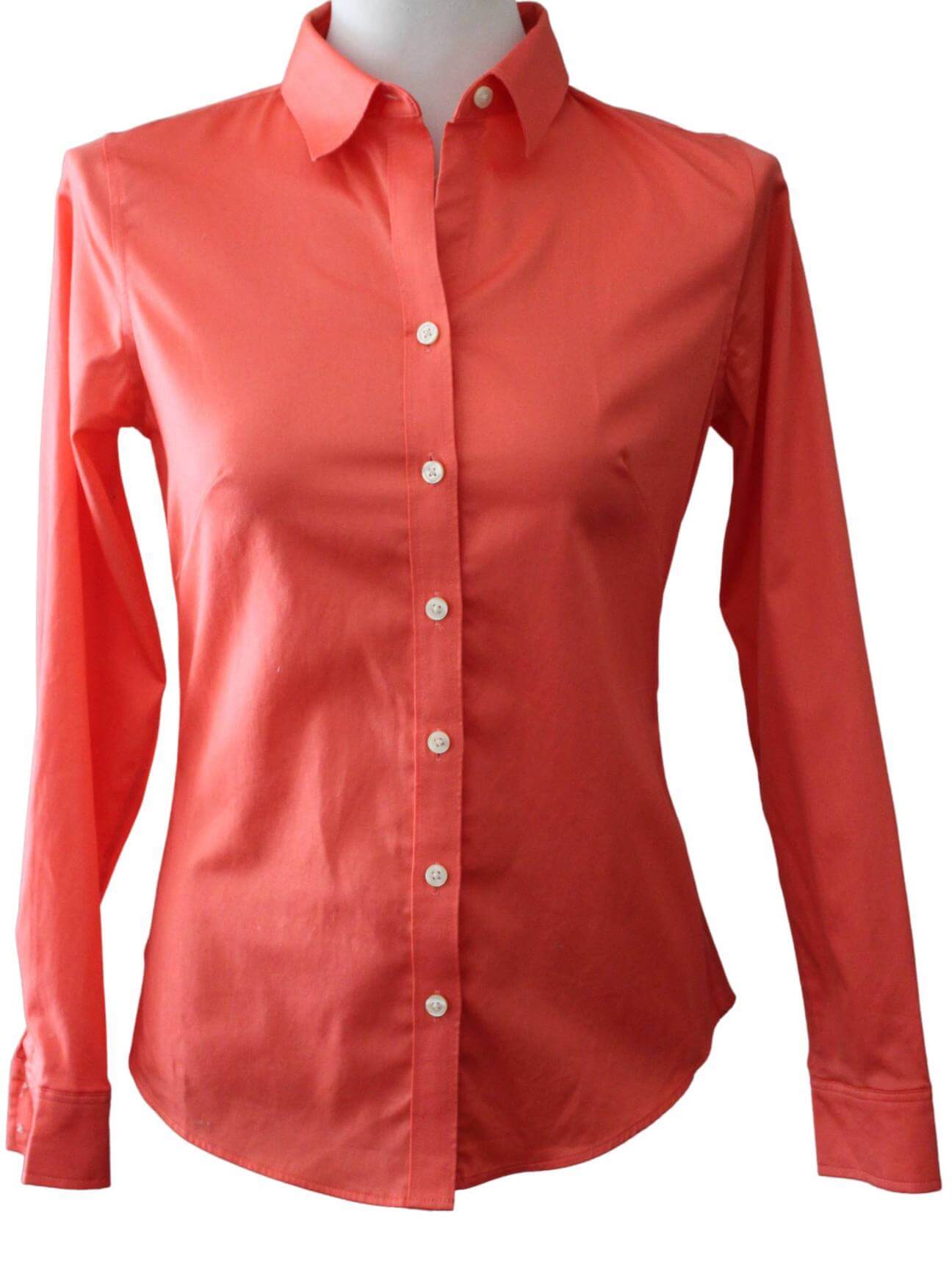 Warm Spring BANANA REPUBLIC cantaloupe orange button down shirt
