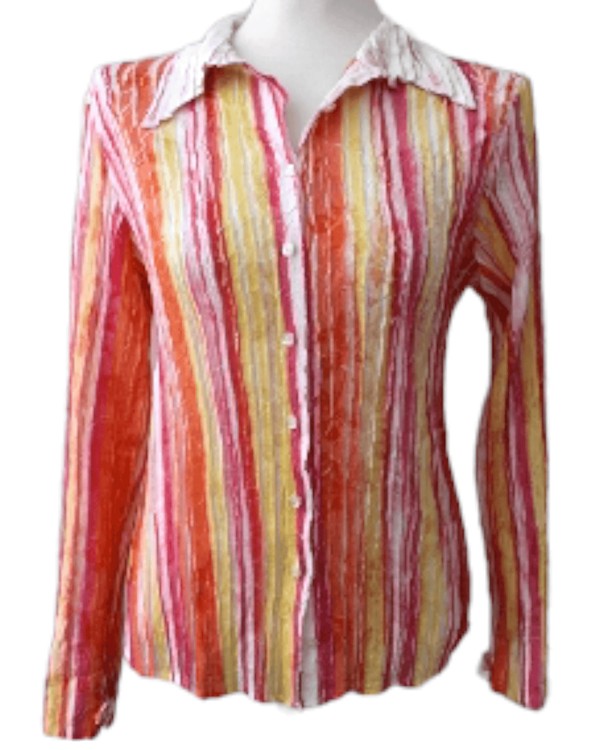 Warm Spring CASHE watercolor stripe shirt