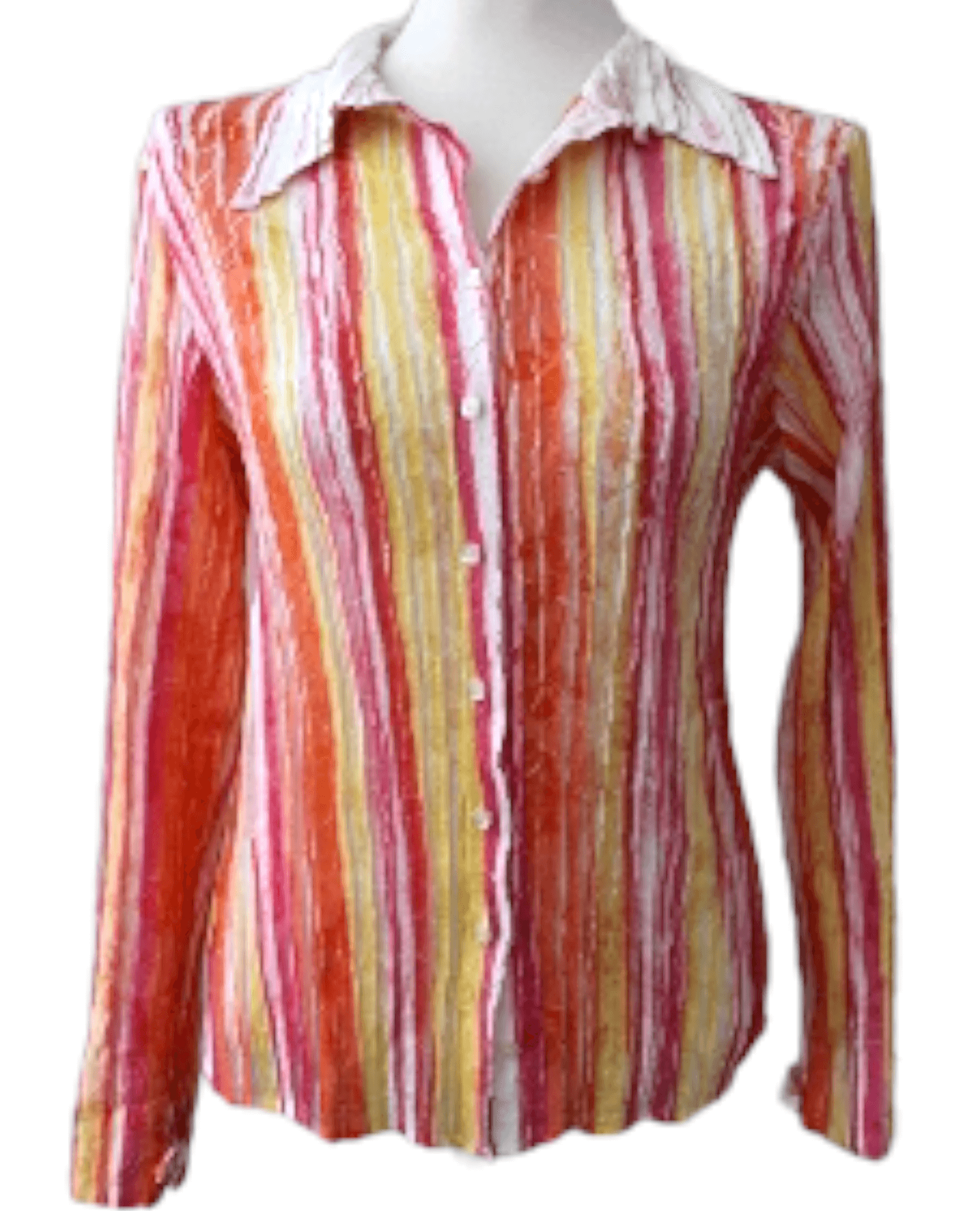 Warm Spring CASHE watercolor stripe shirt