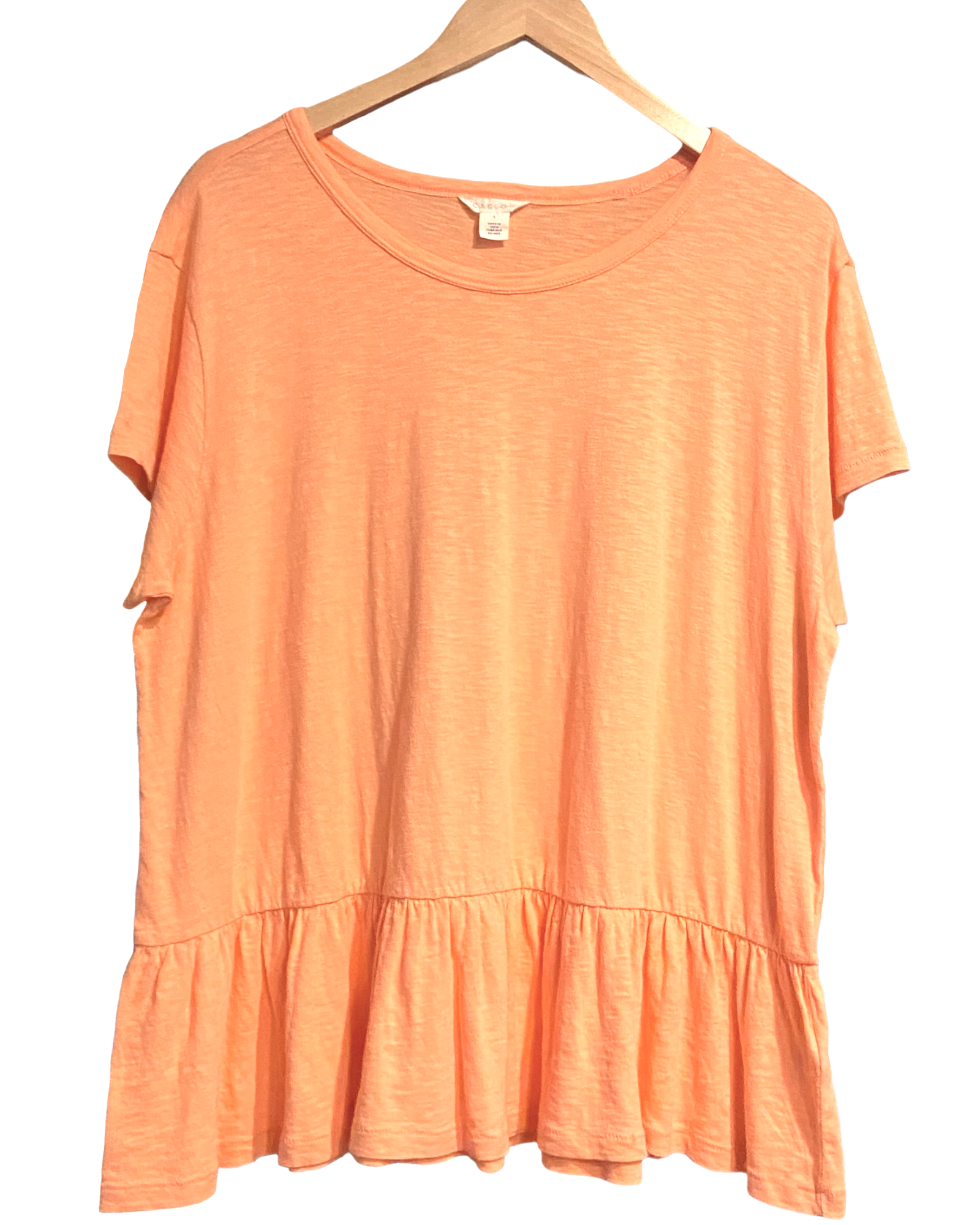 Warm Spring CASLON peach peplum tee top