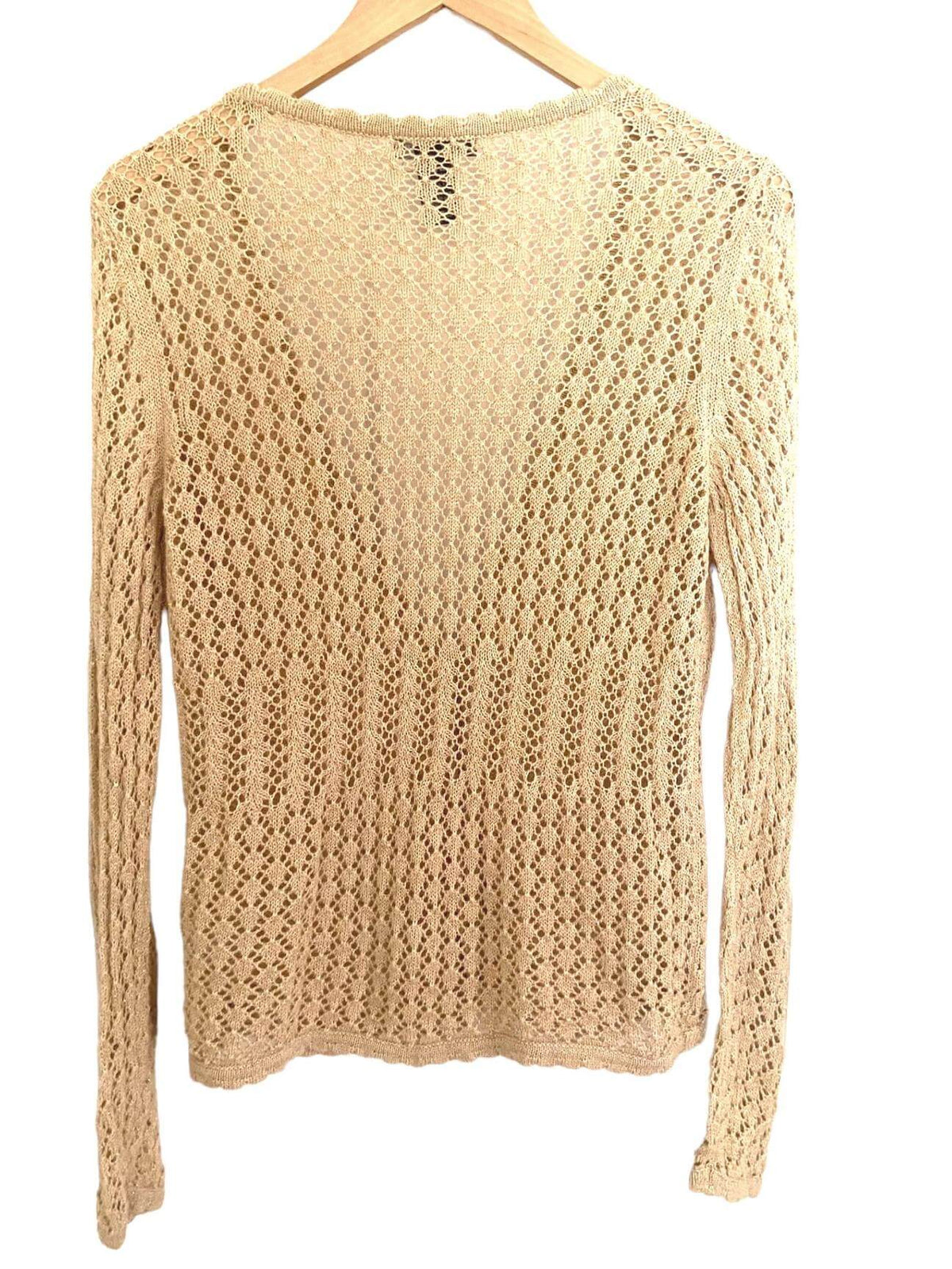 Warm Spring NY&amp;CO gold open knit sweater