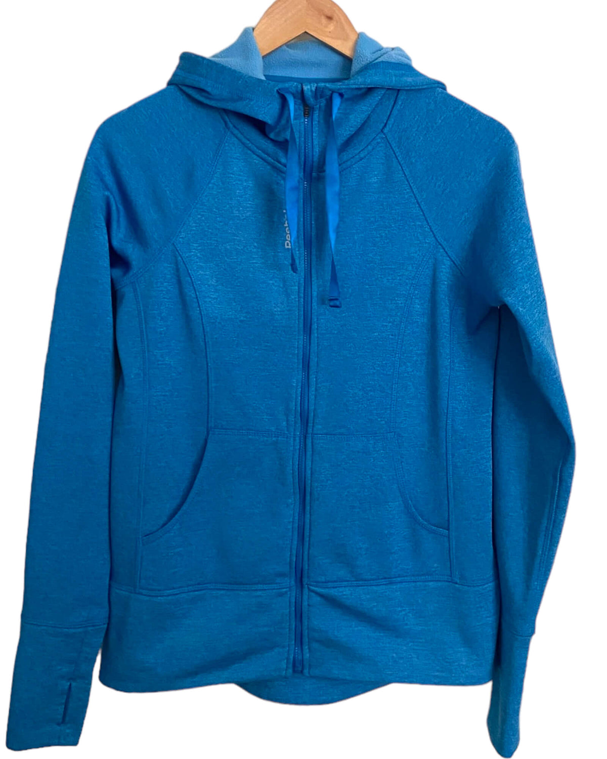Warm Spring REEBOK azure blue hooded zipper jacket