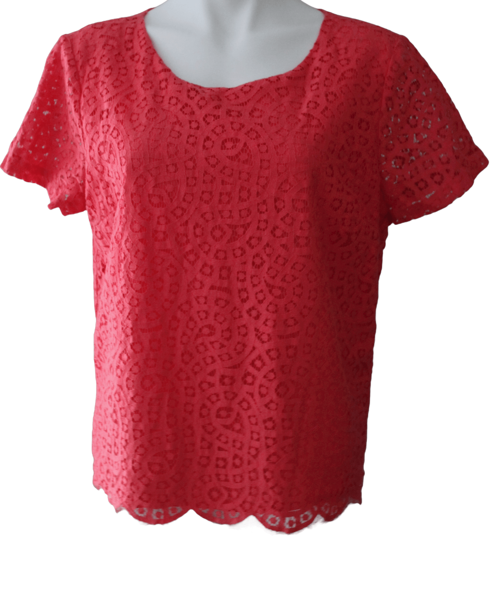 Warm Spring J.CREW coral lace blouse