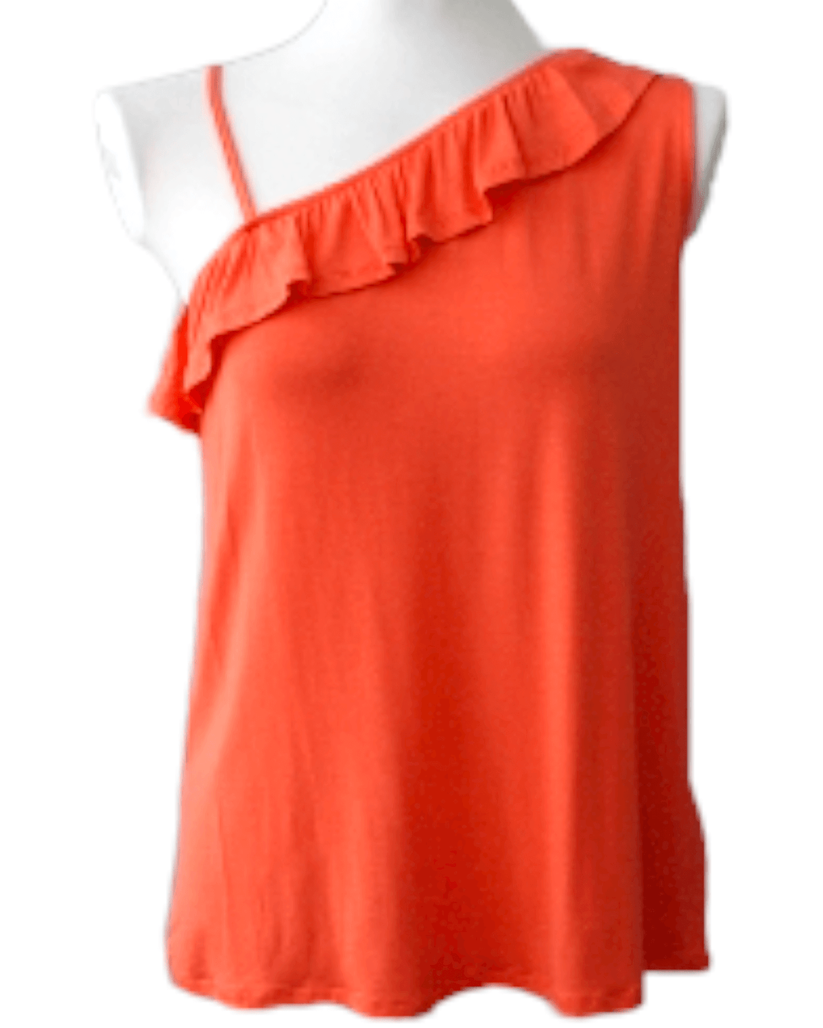Warm Spring LOVE FIRE living coral orange ruffle top