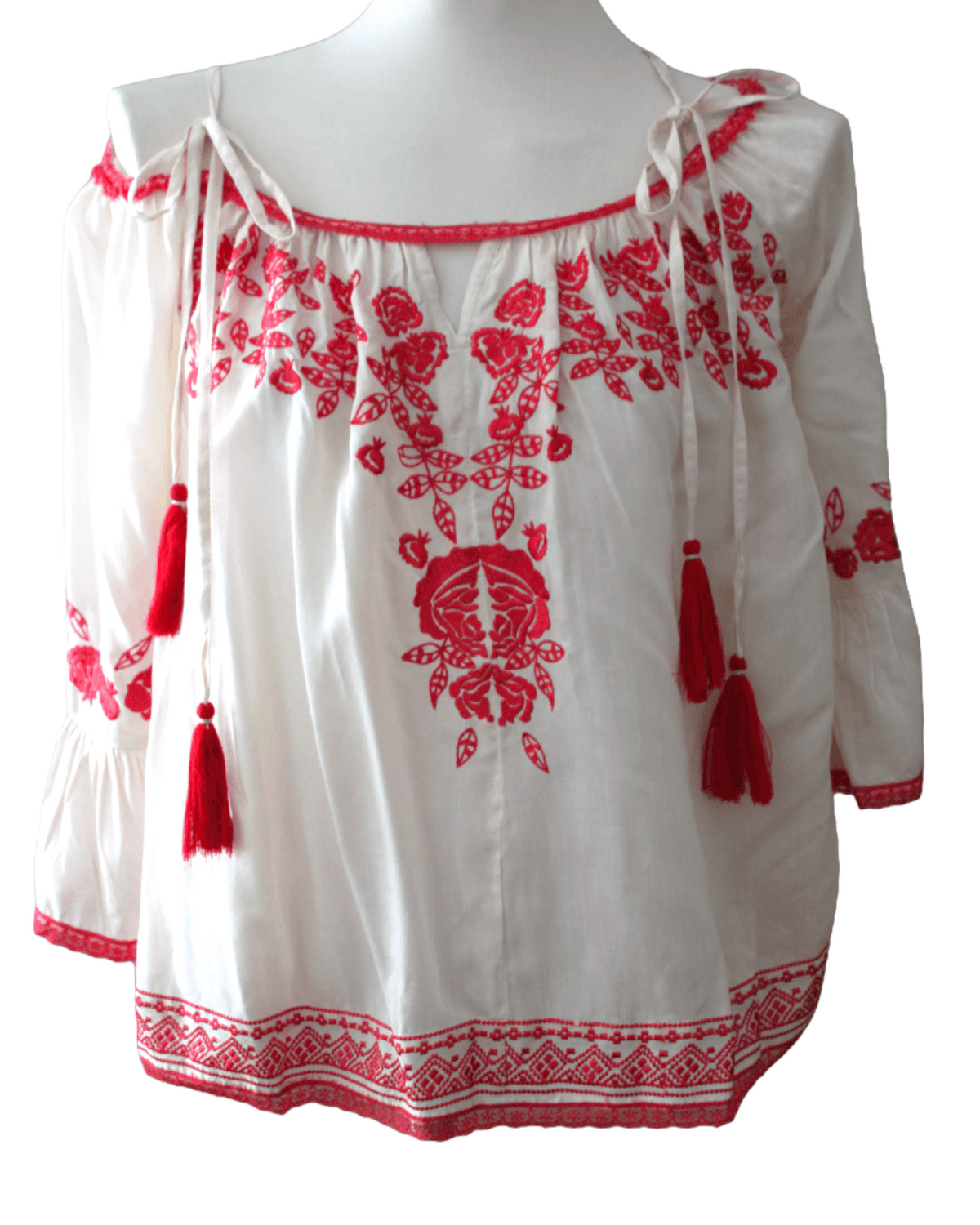 Warm Spring LOVE SAM ANTHROPOLOGIE embroidered boho top