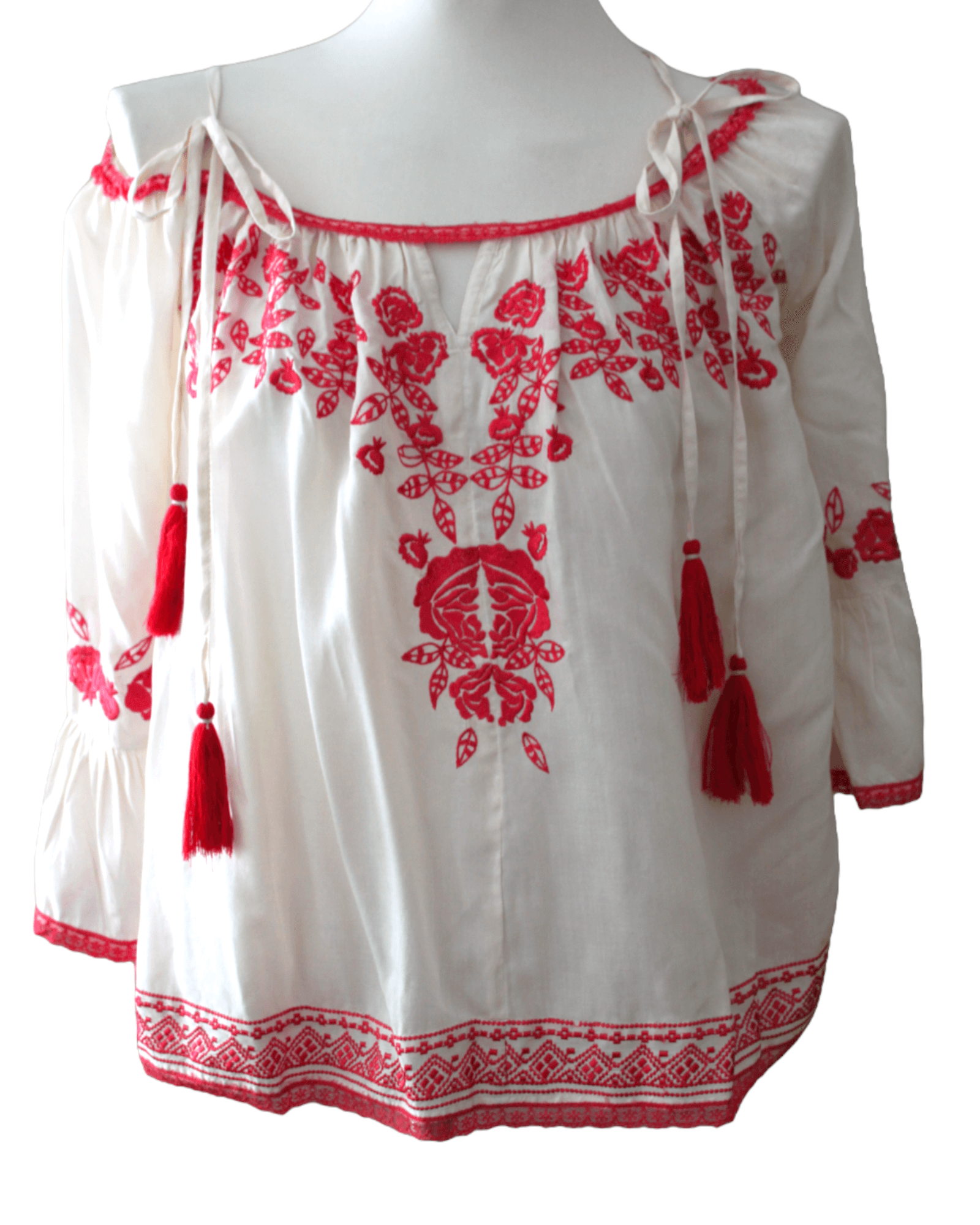 Warm Spring LOVE SAM ANTHROPOLOGIE embroidered boho top