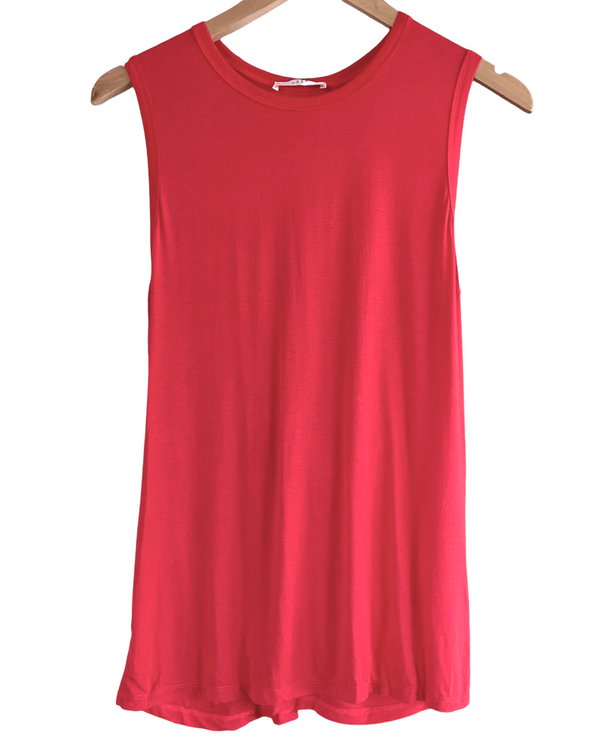 Warm Spring LUSH watermelon red twist-back sleeveless tee