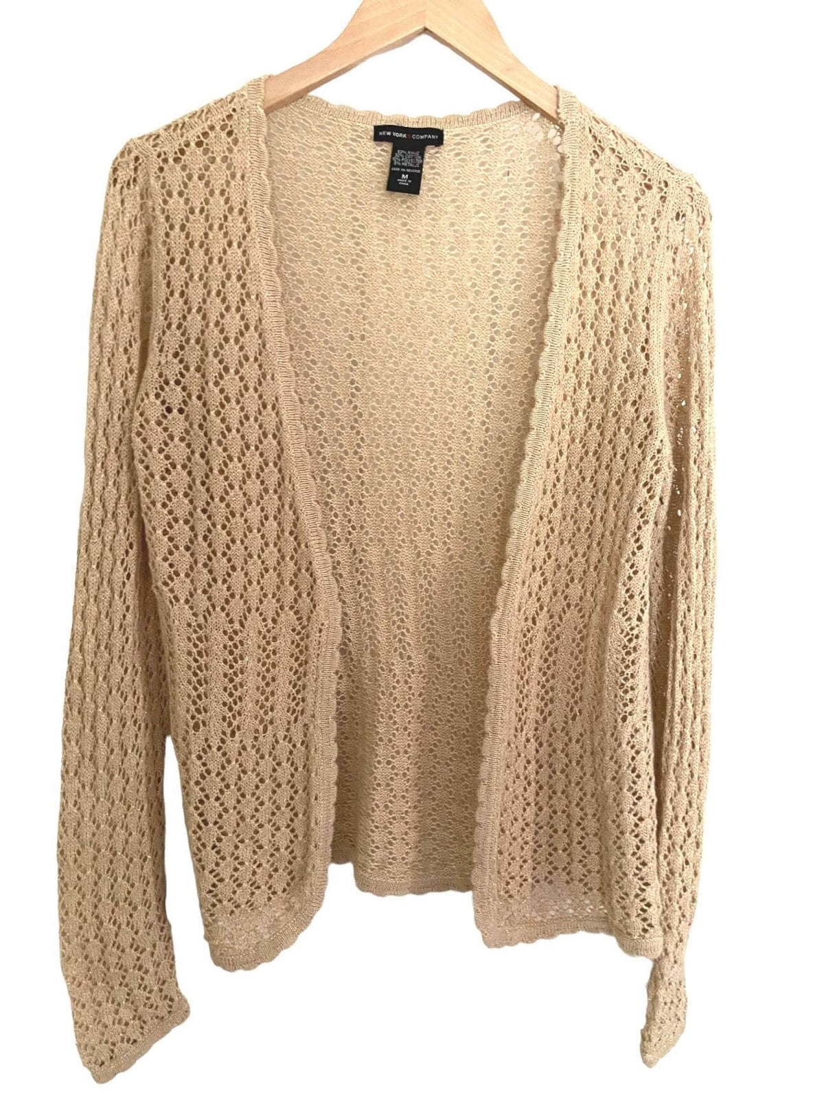 Warm Spring NY&amp;CO gold open knit sweater