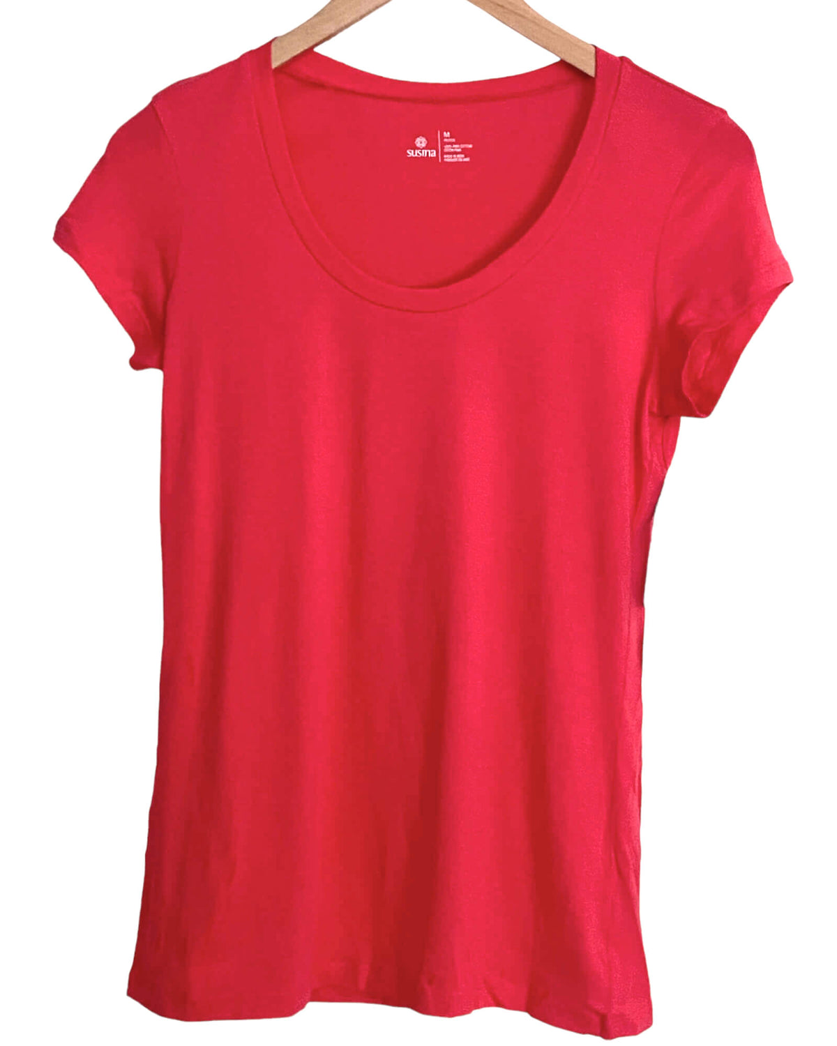 Warm Spring SUSINA watermelon pink cap sleeve tee