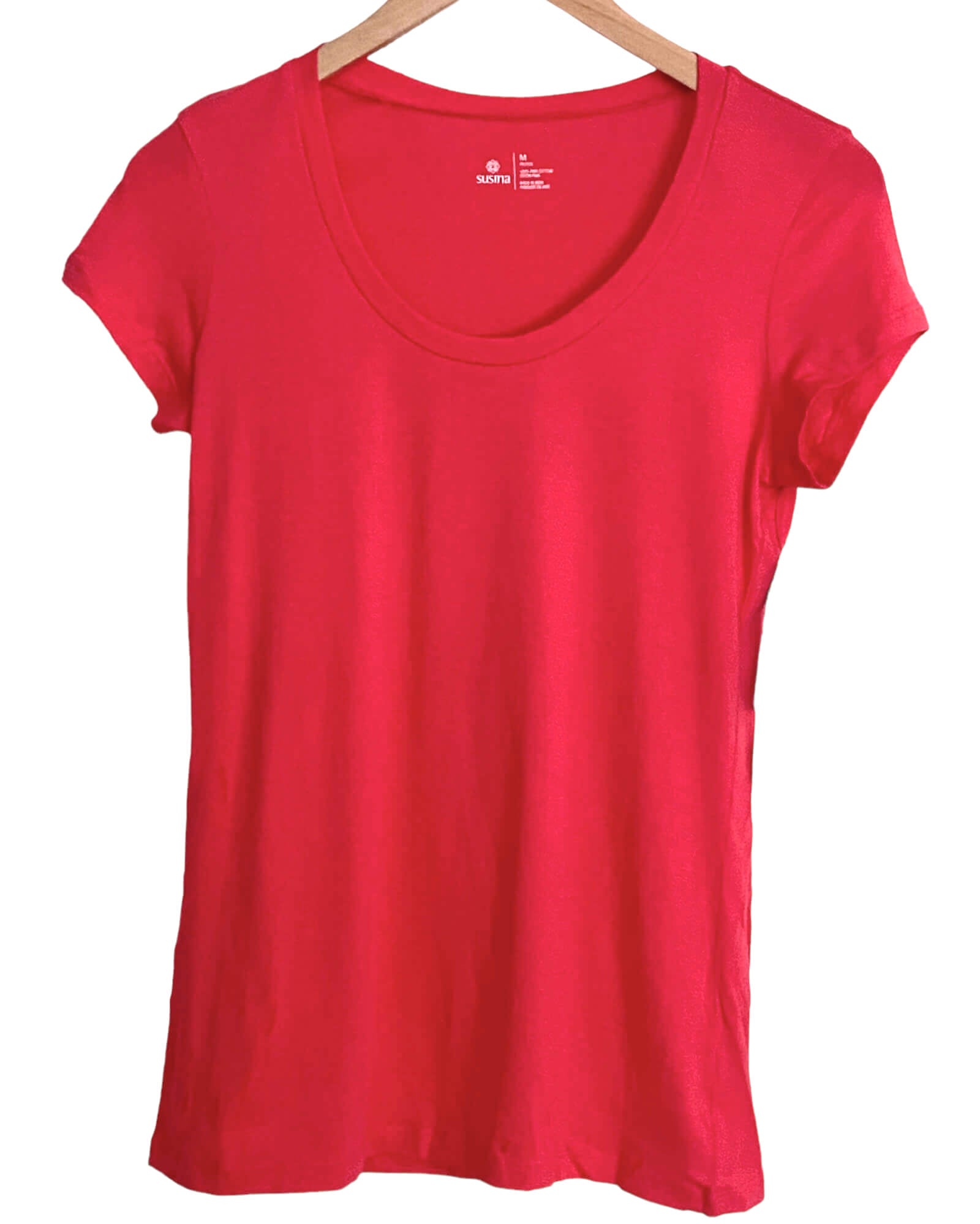 Warm Spring SUSINA watermelon pink cap sleeve tee