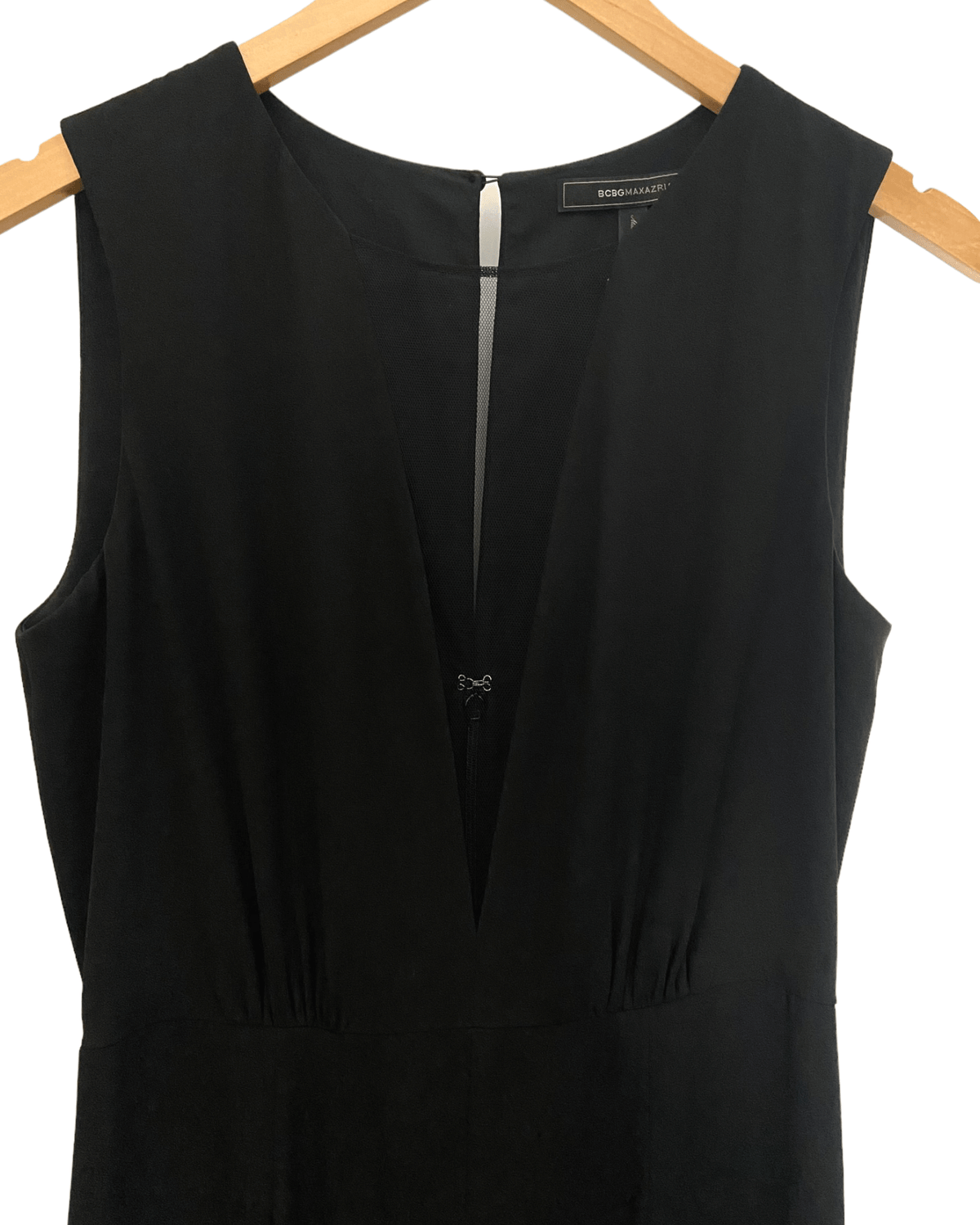 Winter Black BCBG MAX AZRIA sheer wide leg romper jumpsuit