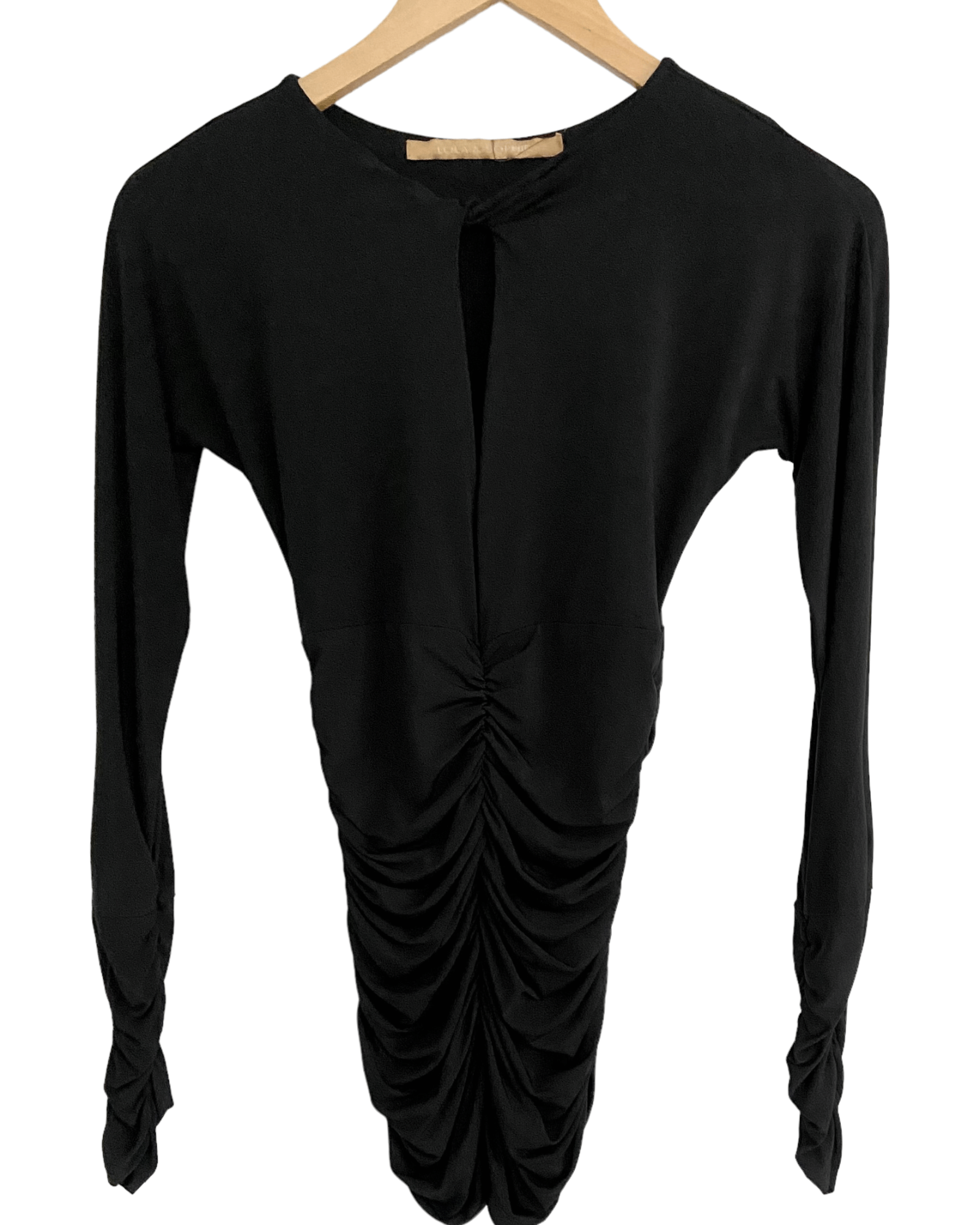 Winter black LOLA & SOPHIE ruched keyhole top 